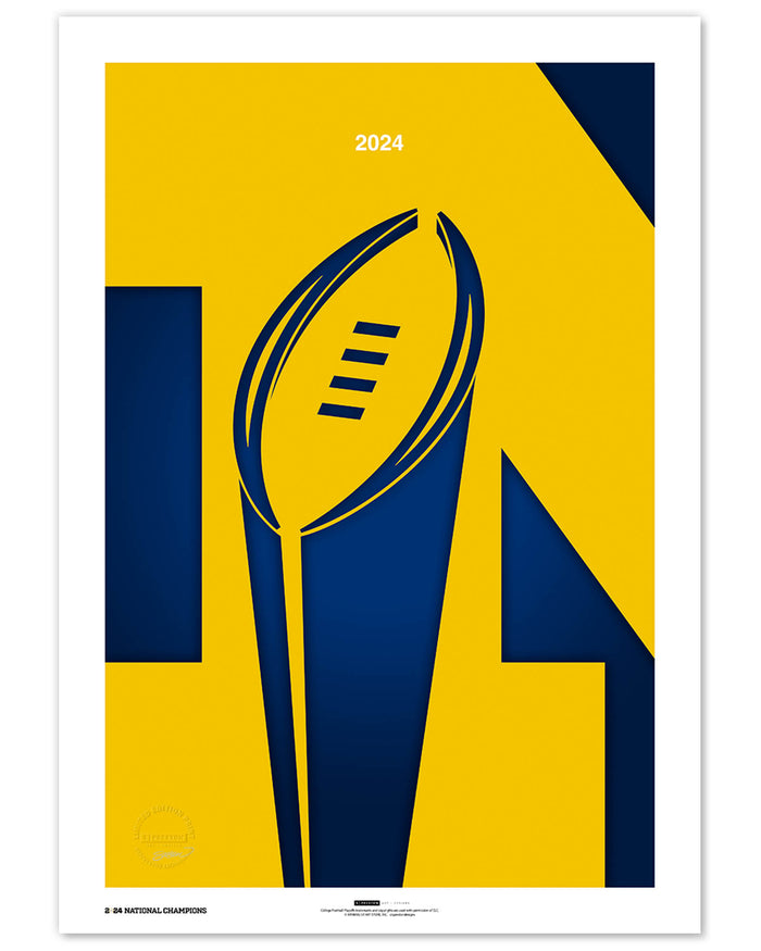 Minimalist College Football Champions 2023 Limited Edition Art Print
