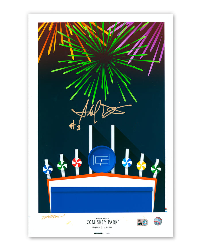 Minimalist Comiskey Park - Harold Baines Autographed Poster Print