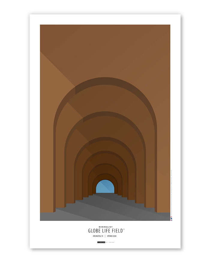 Minimalist Globe Life Field Art Print
