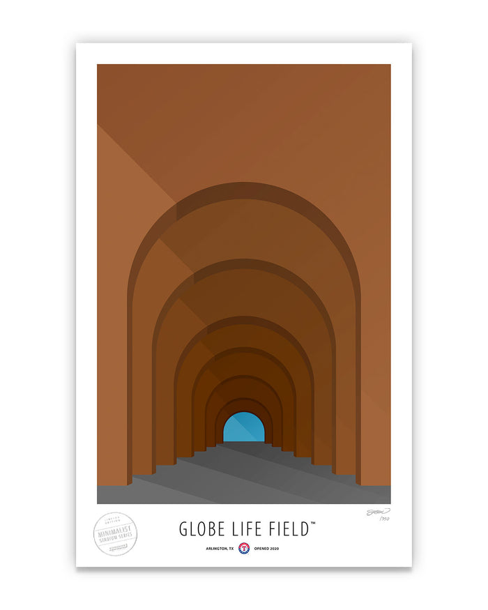 Minimalist Globe Life Field Art Print
