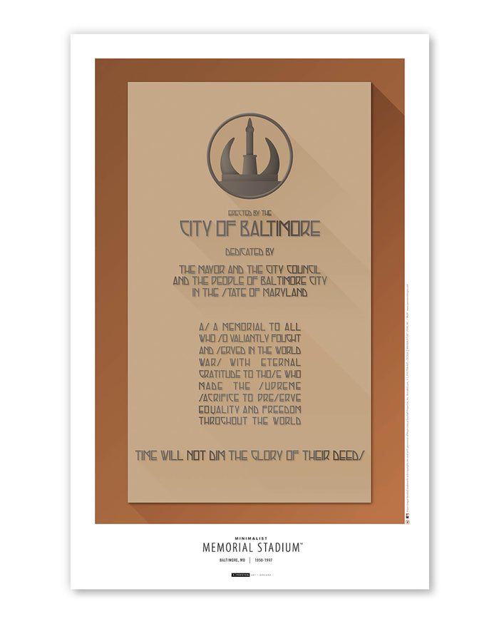 Minimalist Memorial Stadium Art Print