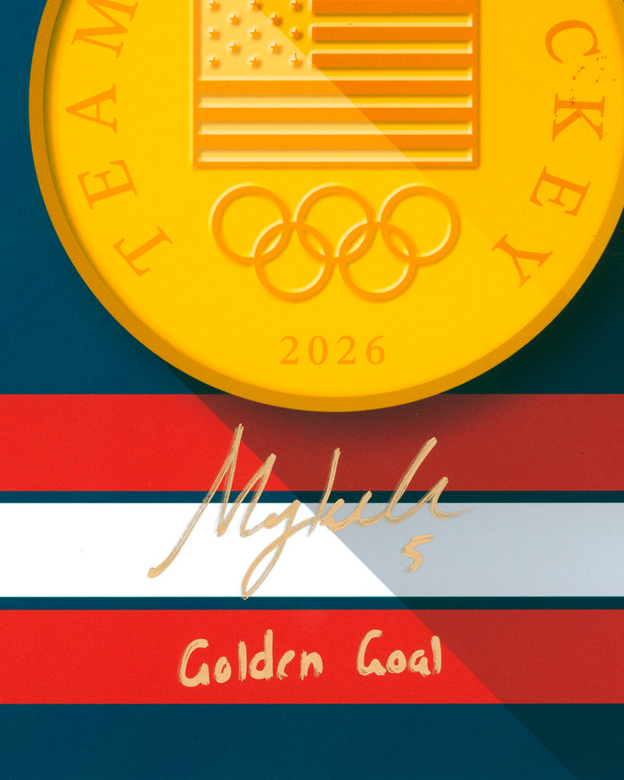 Minimalist Team USA 2026 Hockey Gold Medal Megan Keller Autograph Poster