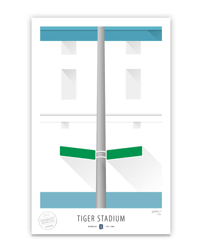 Minimalist Tiger Stadium Art Print