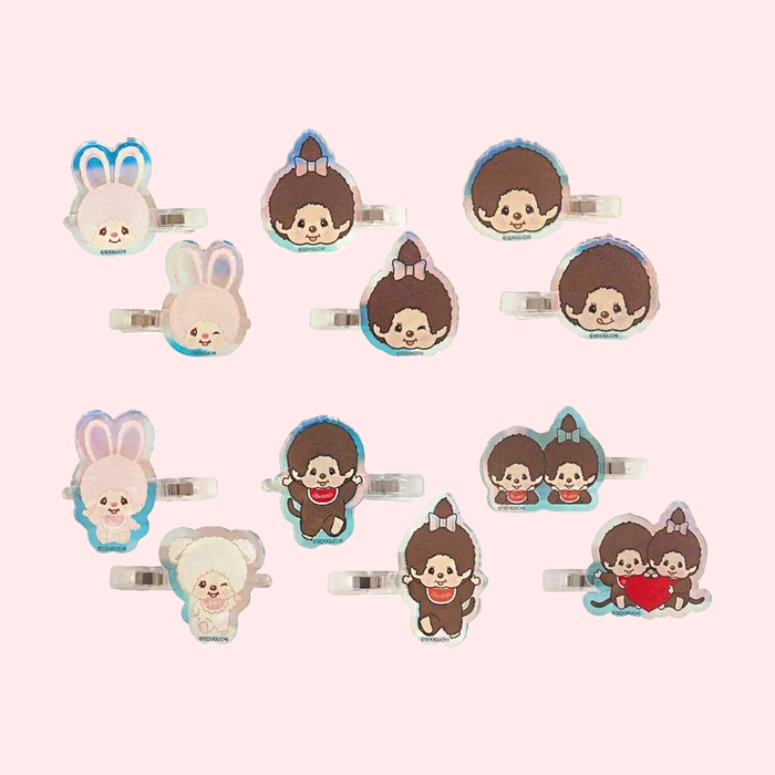 Monchhichi Acrylic Hair Clip Set 2 pcs