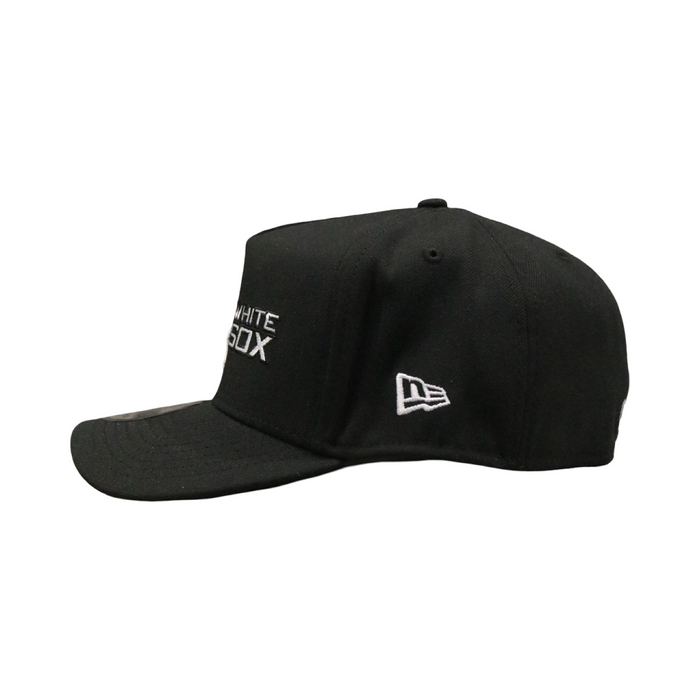 New Era 3930 AFrame Double Logo Chicago White Sox Cap Black White