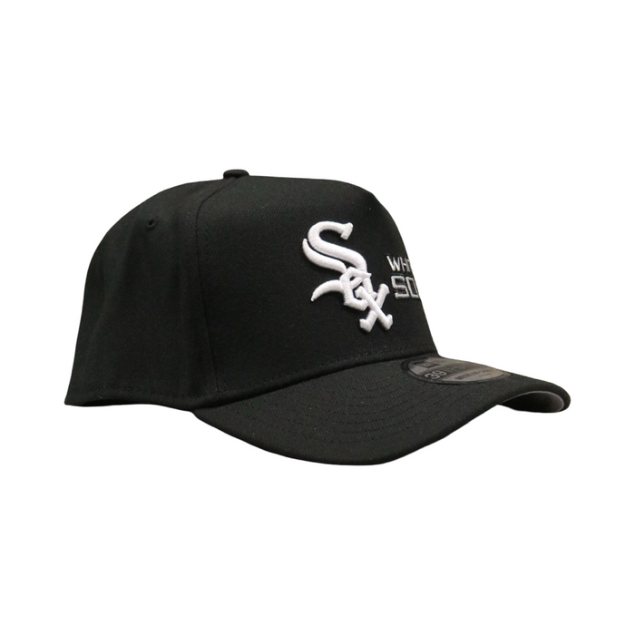 New Era 3930 AFrame Double Logo Chicago White Sox Cap Black White