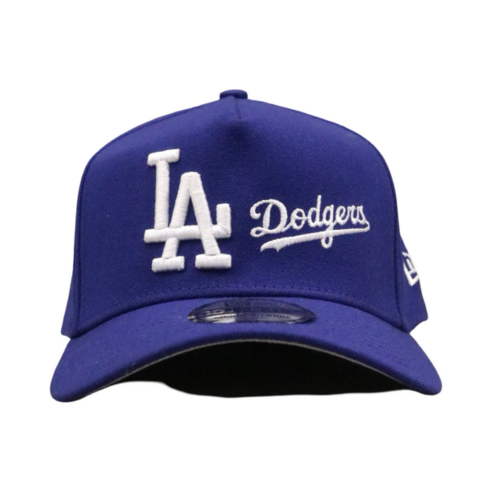 New Era 3930 AFrame Double Logo Los Angeles Dodgers Cap Team Colour Blue White