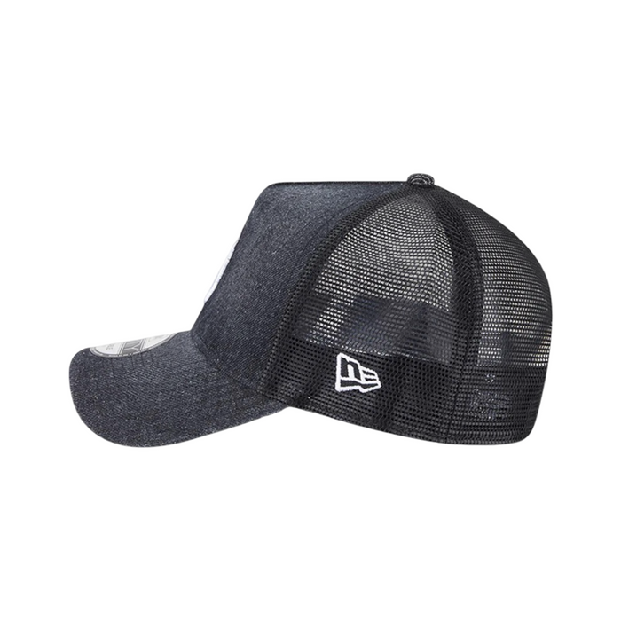 New Era 940 Trucker A-Frame Washed Denim Snapback Los Angeles Dodgers Black Cap