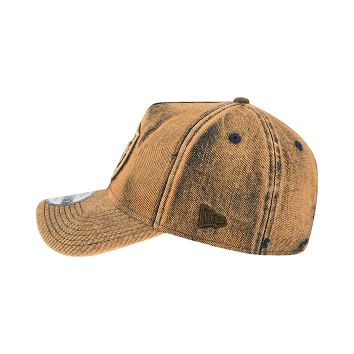 New Era 9Forty A-Frame Overwash Denim Las Vegas Raiders Bronze Gold Snapback Cap