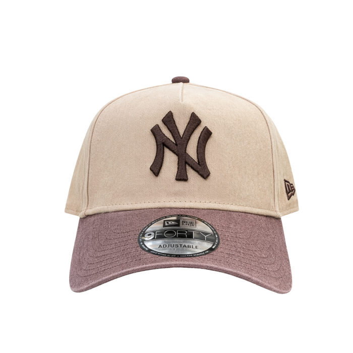 New Era 9Forty A-Frame Shade Wash New York Yankees Wheat Brown Snapback Cap