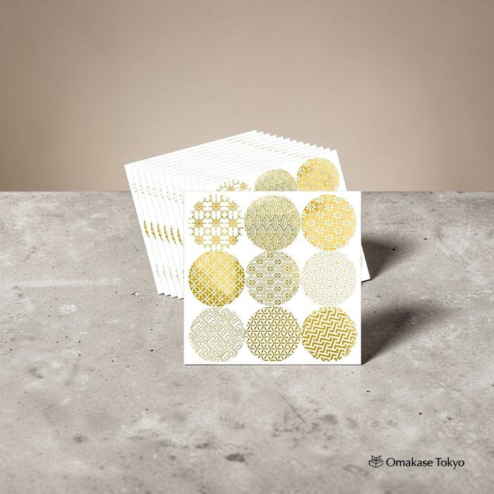 NYANDELMO Japanese Pattern Gold Seal Stickers