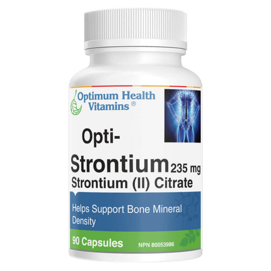 Bottle of Optimum Health Vitamins Opti-Strontium 235 mg 90 Capsules