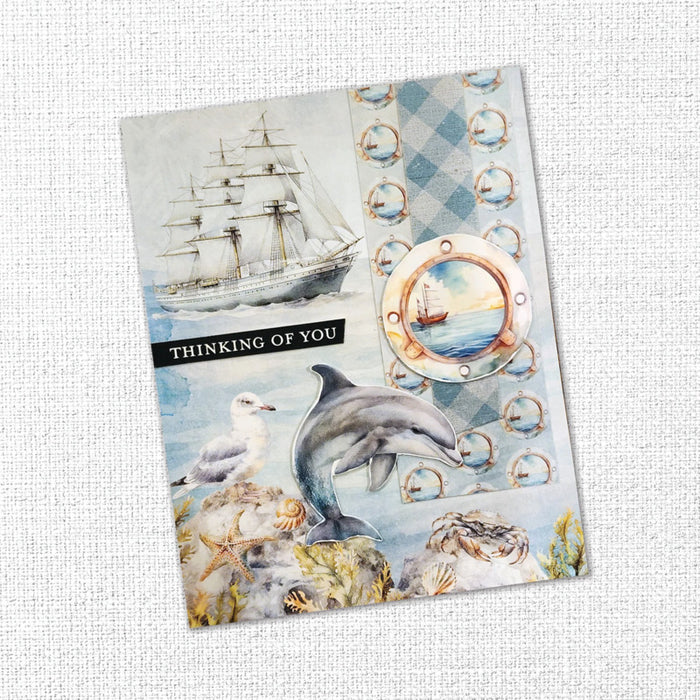 Paper Rose - 6X6 Paper Collection - Seaside Memories. 18 double-sided patterned papers. Available at Embellish Away located in Bowmanville Ontario Canada. Example by brand ambassador.