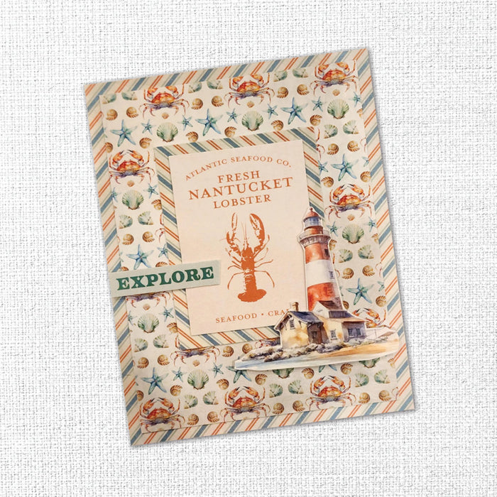 Paper Rose - 6X6 Paper Collection - Seaside Memories. 18 double-sided patterned papers. Available at Embellish Away located in Bowmanville Ontario Canada. Example by brand ambassador.