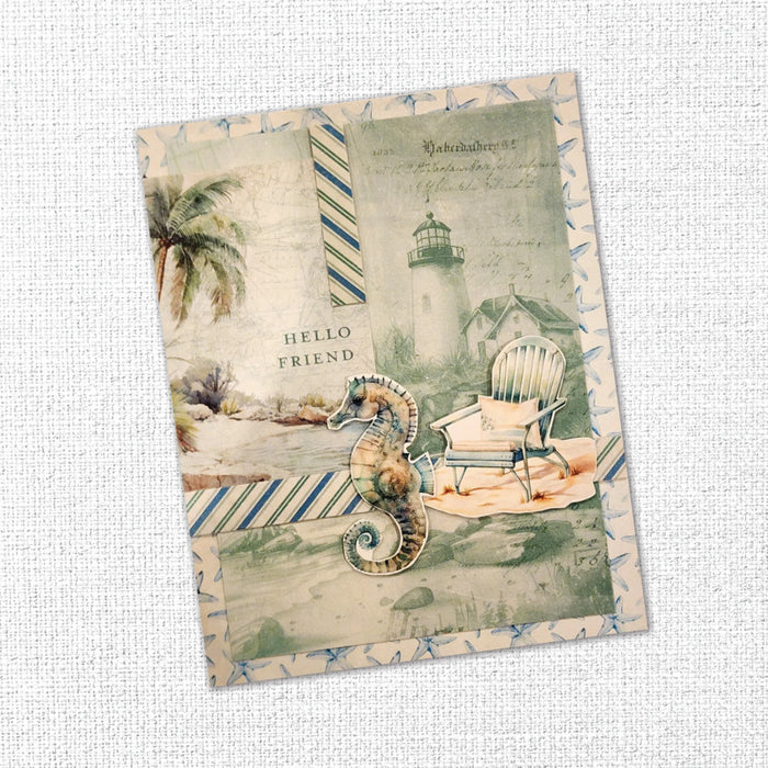 Paper Rose - 6X6 Paper Collection - Seaside Memories. 18 double-sided patterned papers. Available at Embellish Away located in Bowmanville Ontario Canada. Example by brand ambassador.