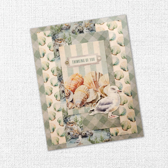 Paper Rose - 6X6 Paper Collection - Seaside Memories. 18 double-sided patterned papers. Available at Embellish Away located in Bowmanville Ontario Canada. Example by brand ambassador.