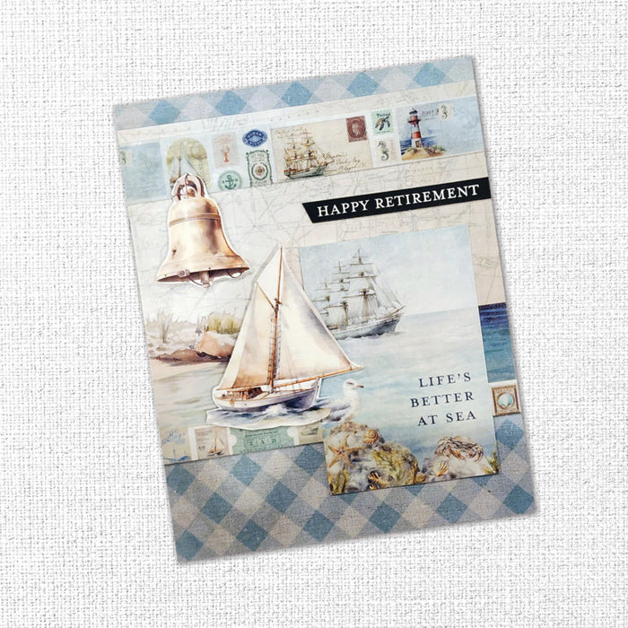 Paper Rose - 6X6 Paper Collection - Seaside Memories. 18 double-sided patterned papers. Available at Embellish Away located in Bowmanville Ontario Canada. Example by brand ambassador.