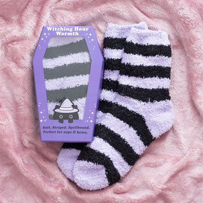 Pastel Purple Striped Socks in Coffin Gift Box 🇬🇧