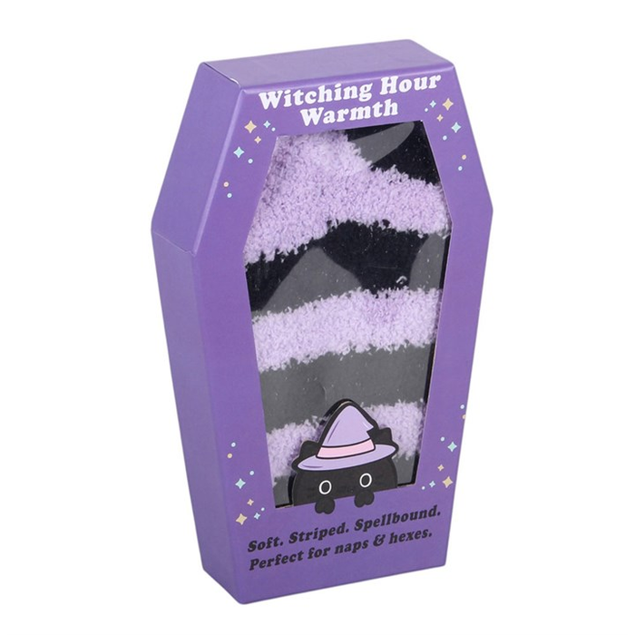 Pastel Purple Striped Socks in Coffin Gift Box 🇬🇧
