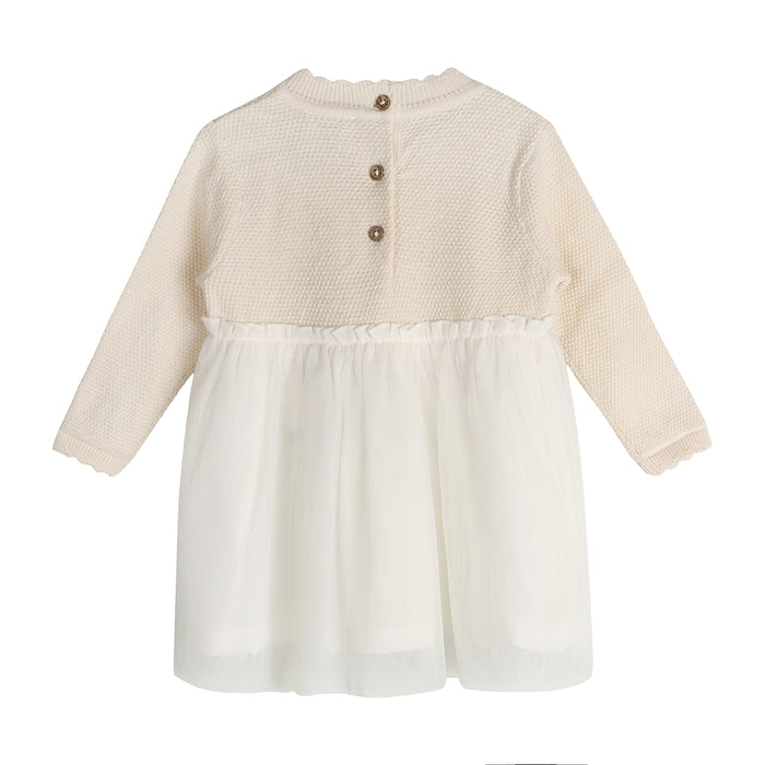 Pearl Knit Classic Sweater Top & Tutu Baby Dress (Organic Cotton)