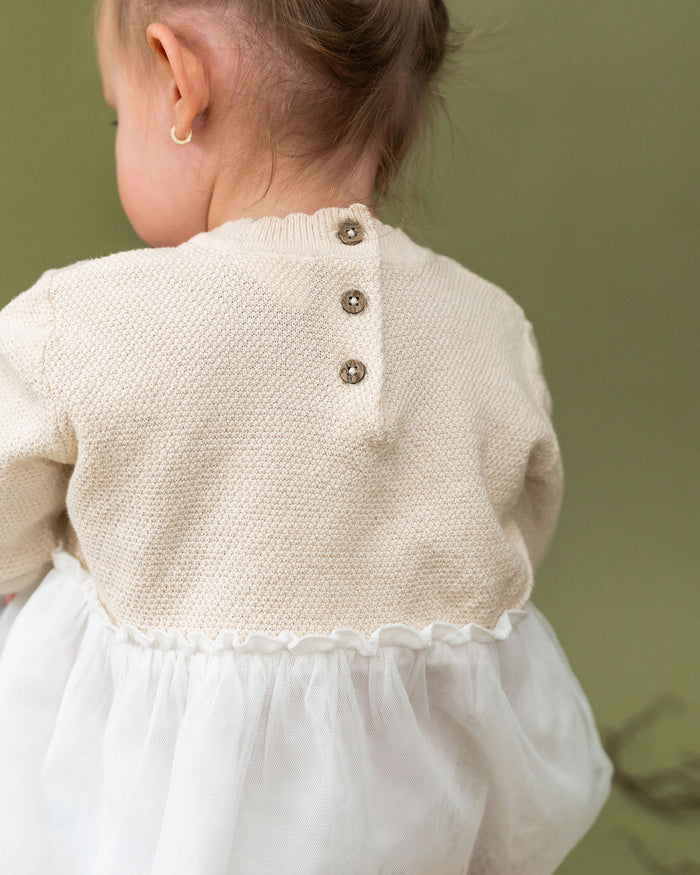 Pearl Knit Classic Sweater Top & Tutu Baby Dress (Organic Cotton)