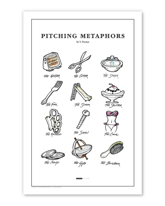 Pitching Metaphors Sketch Print