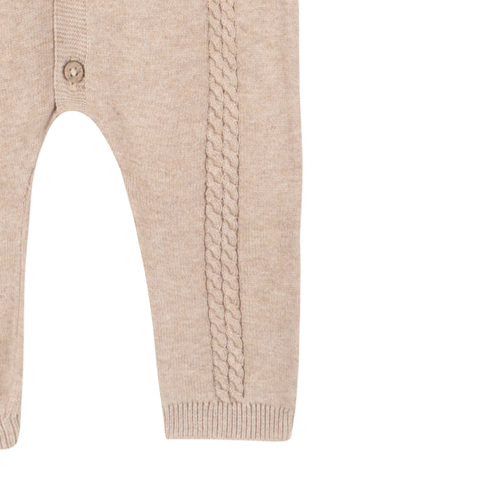 Pointelle Cable Knit Baby Jumpsuit (Organic Cotton)