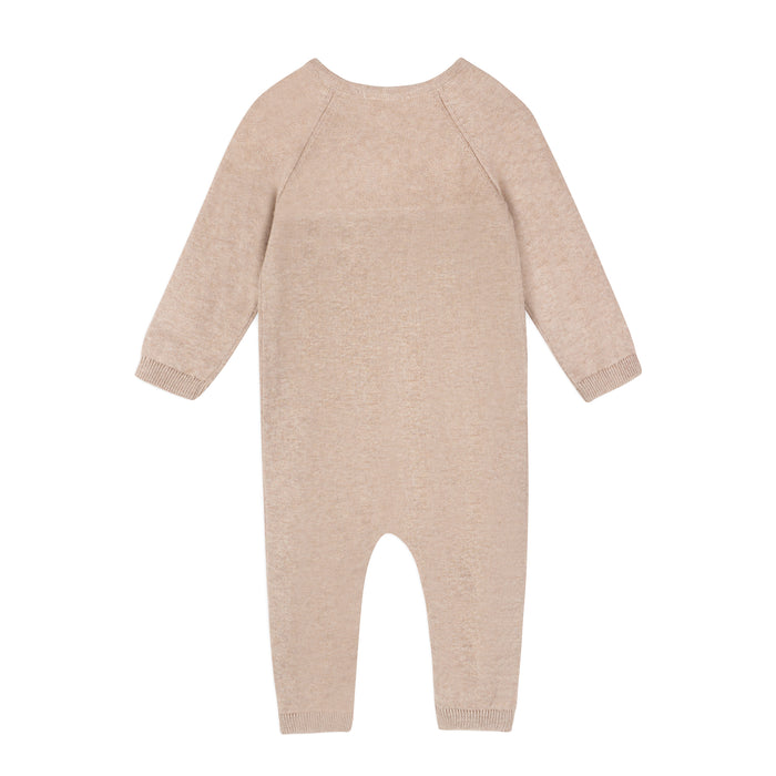 Pointelle Cable Knit Baby Jumpsuit (Organic Cotton)
