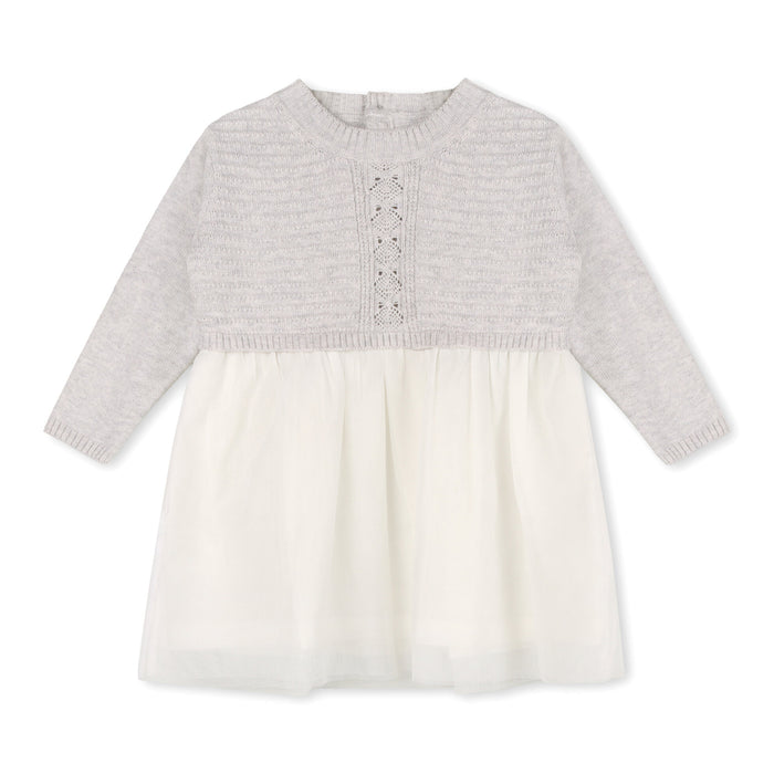 Pointelle & Cable Knit Sweater Top & Tutu Baby Dress (Organic Cotton)