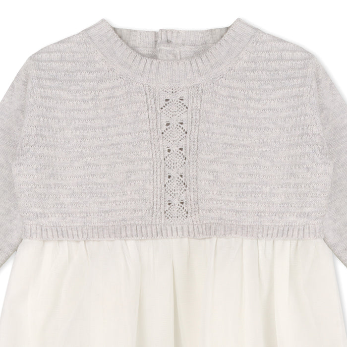 Pointelle & Cable Knit Sweater Top & Tutu Baby Dress (Organic Cotton)