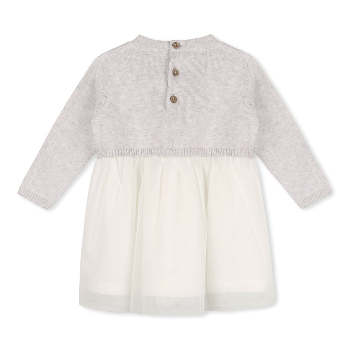 Pointelle & Cable Knit Sweater Top & Tutu Baby Dress (Organic Cotton)