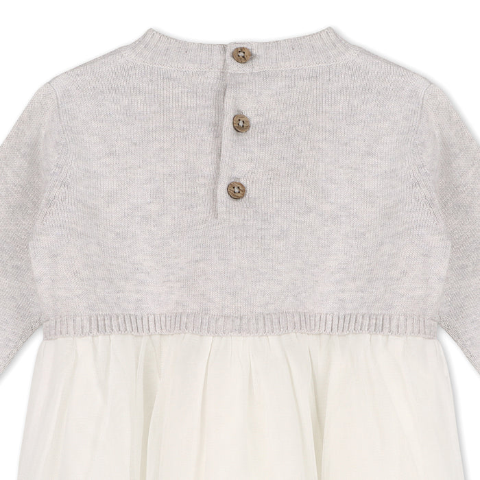 Pointelle & Cable Knit Sweater Top & Tutu Baby Dress (Organic Cotton)