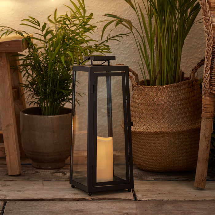 Porto Large Solar Metal Garden Lantern