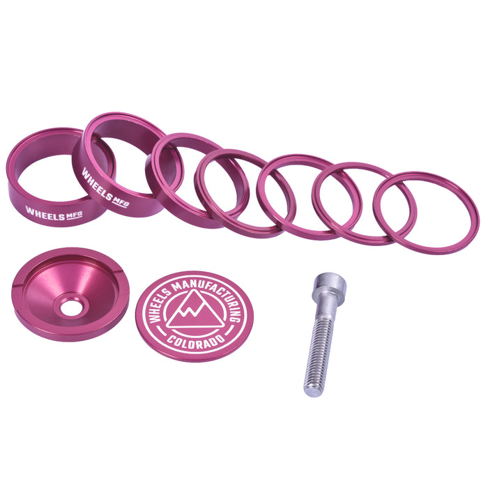 Pro Aluminum Headset Spacer Kit - Pink