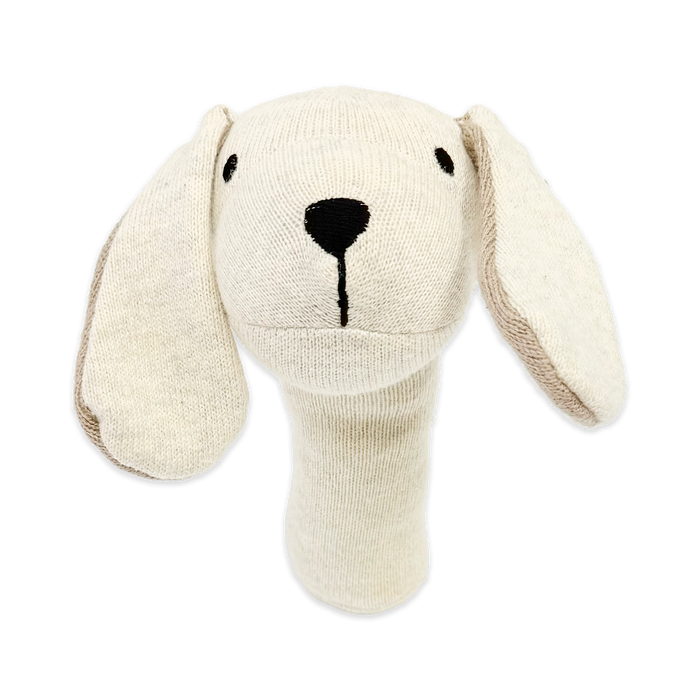 Dog - Organic Stuffed Animal Baby Stick Rattle Toy