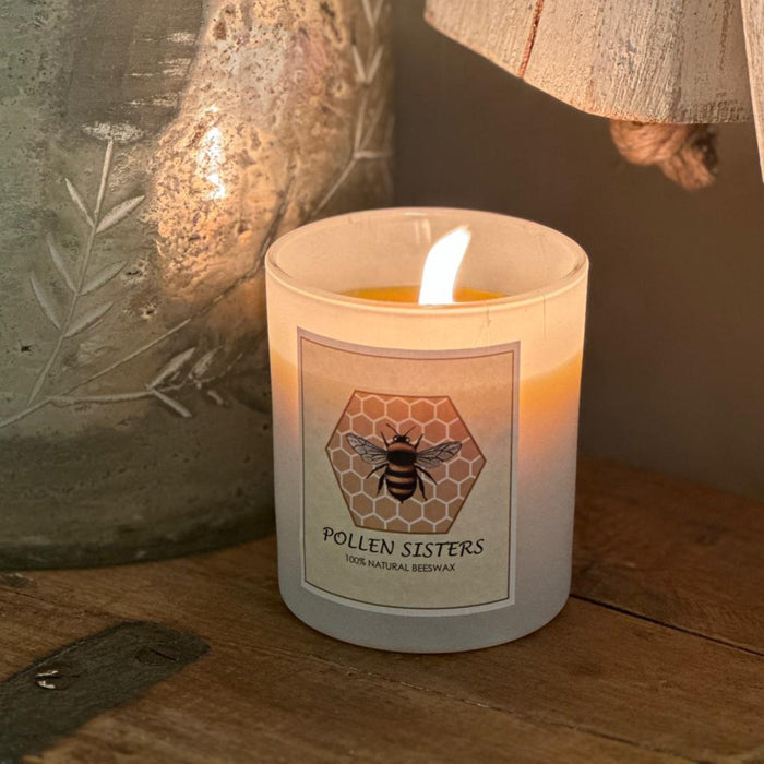 Queen Bee – Glass Jar Candle - 100% Pure Beeswax