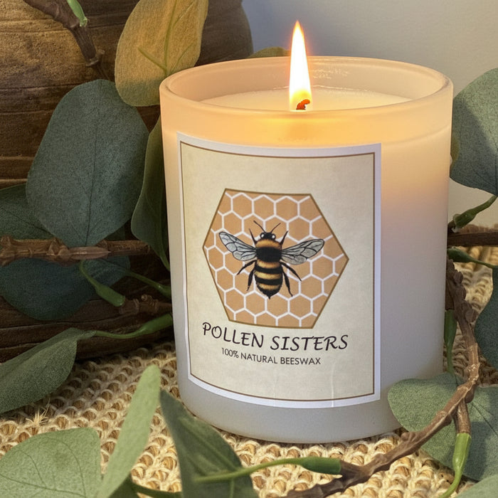 Queen Bee – Glass Jar Candle - 100% Pure Beeswax