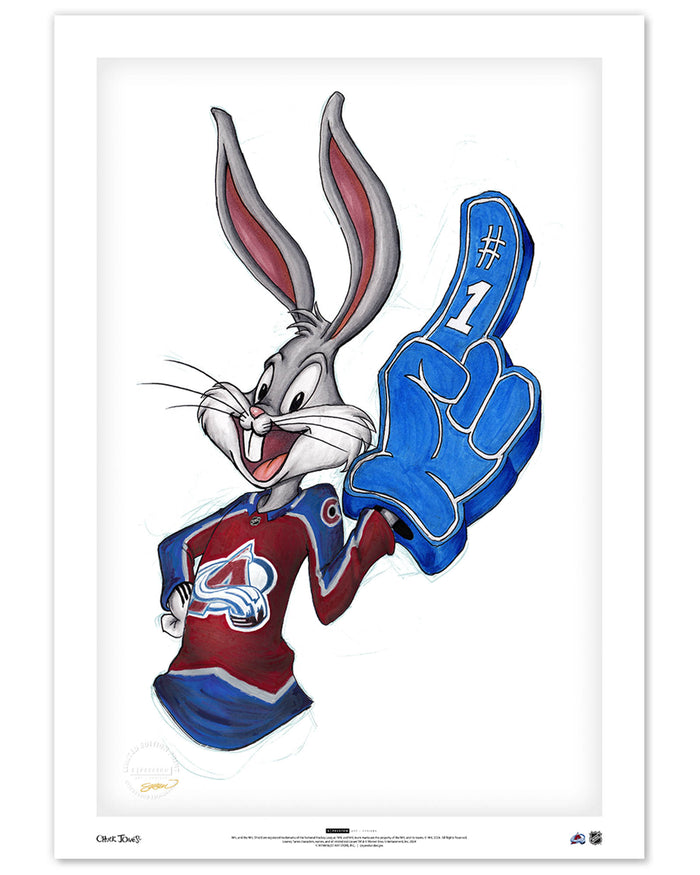Rabbit Hockey Fan x NHL Avalanche Bugs Bunny Limited Edition Art Print