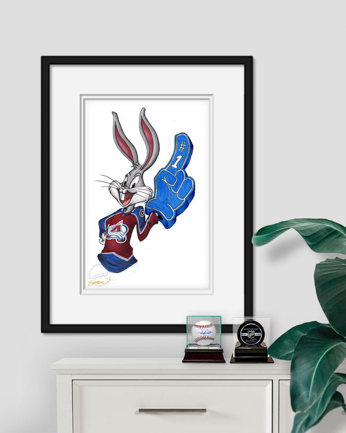 Rabbit Hockey Fan x NHL Avalanche Bugs Bunny Limited Edition Art Print