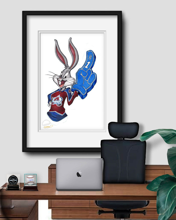 Rabbit Hockey Fan x NHL Avalanche Bugs Bunny Limited Edition Art Print