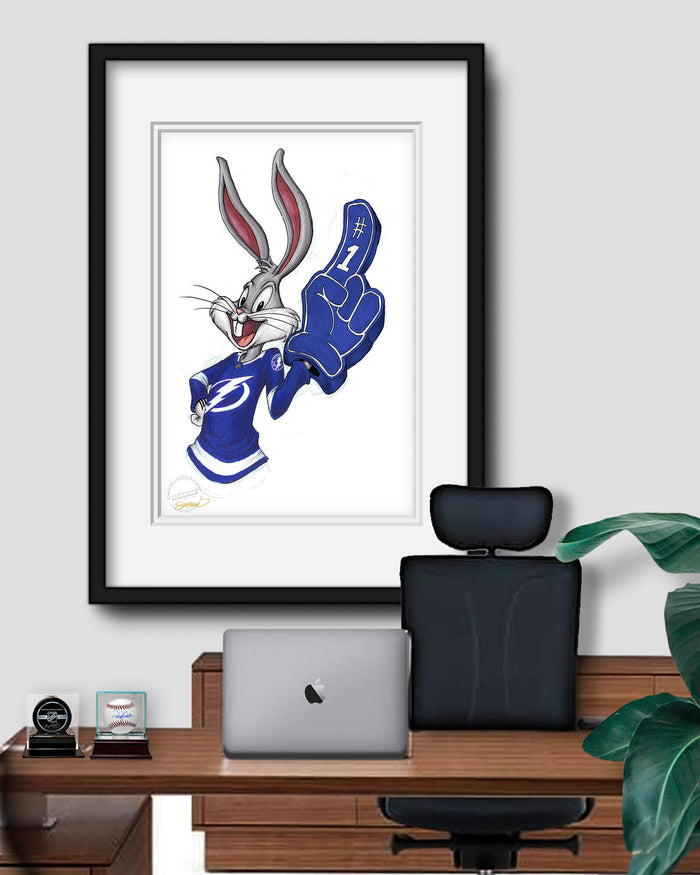 Rabbit Hockey Fan x NHL Lightning Bugs Bunny Limited Edition Art Print