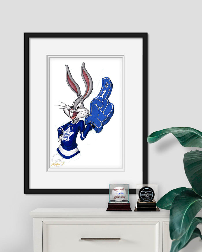 Rabbit Hockey Fan x NHL Maple Leafs Bugs Bunny Limited Edition Art Print