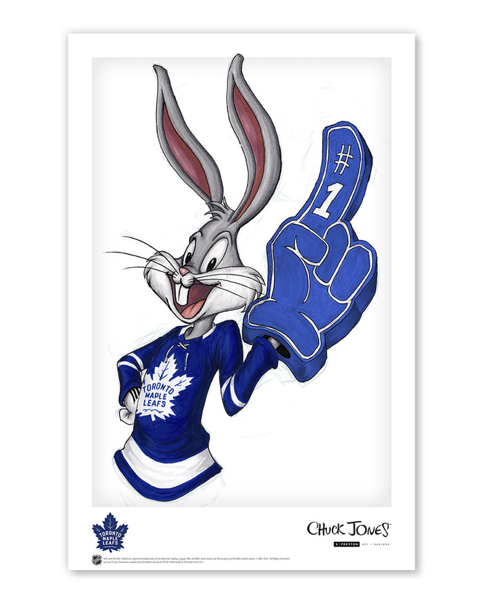 Rabbit Hockey Fan x NHL Maple Leafs Bugs Bunny Limited Edition Art Print