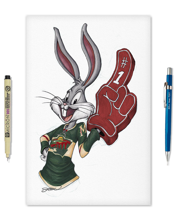 Rabbit Hockey Fan x NHL Wild Bugs Bunny Limited Edition Art Print