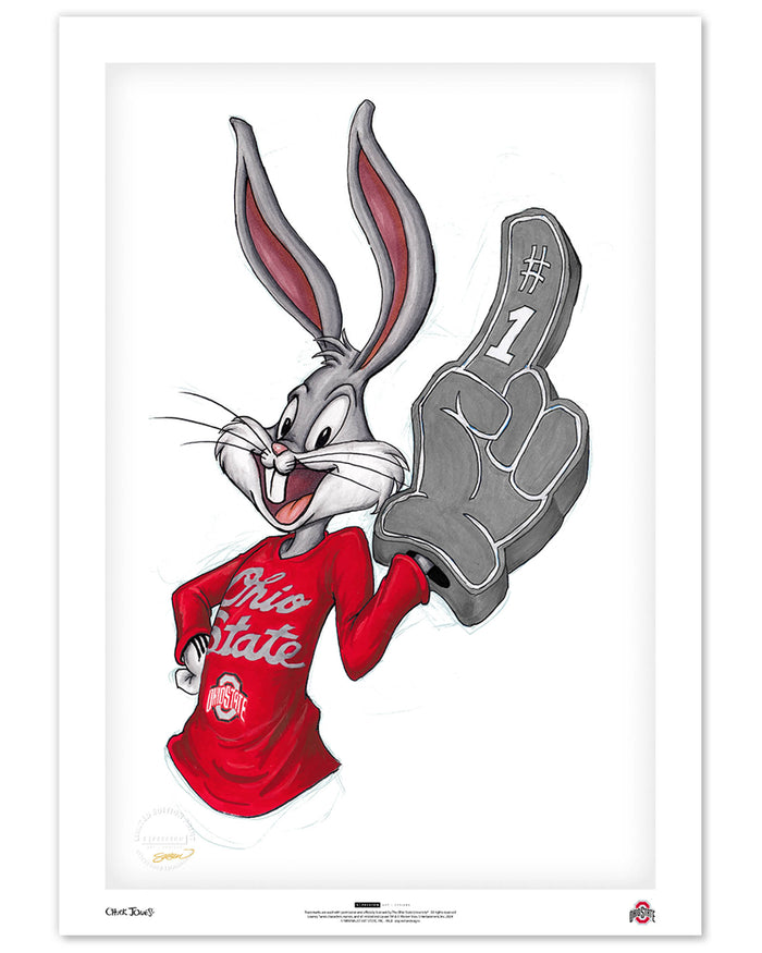 Rabbit Hockey Fan x Ohio State Bugs Bunny Limited Edition Art Print