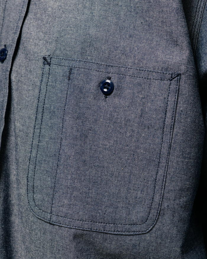lost & found Randy's Garments Randy's Garments 3-Pocket Work Shirt Cotton Washed Chambray Indigo
