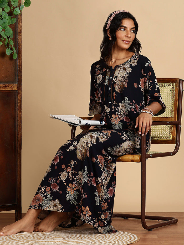 Classy Rayon Garden Floral Nighty For Women