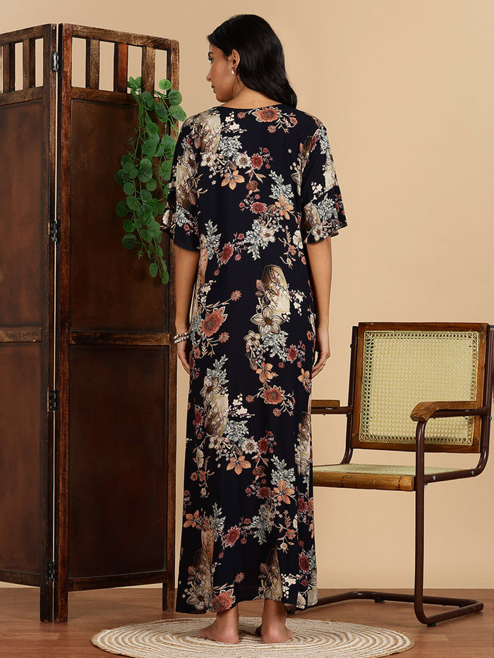 Classy Rayon Garden Floral Nighty For Women