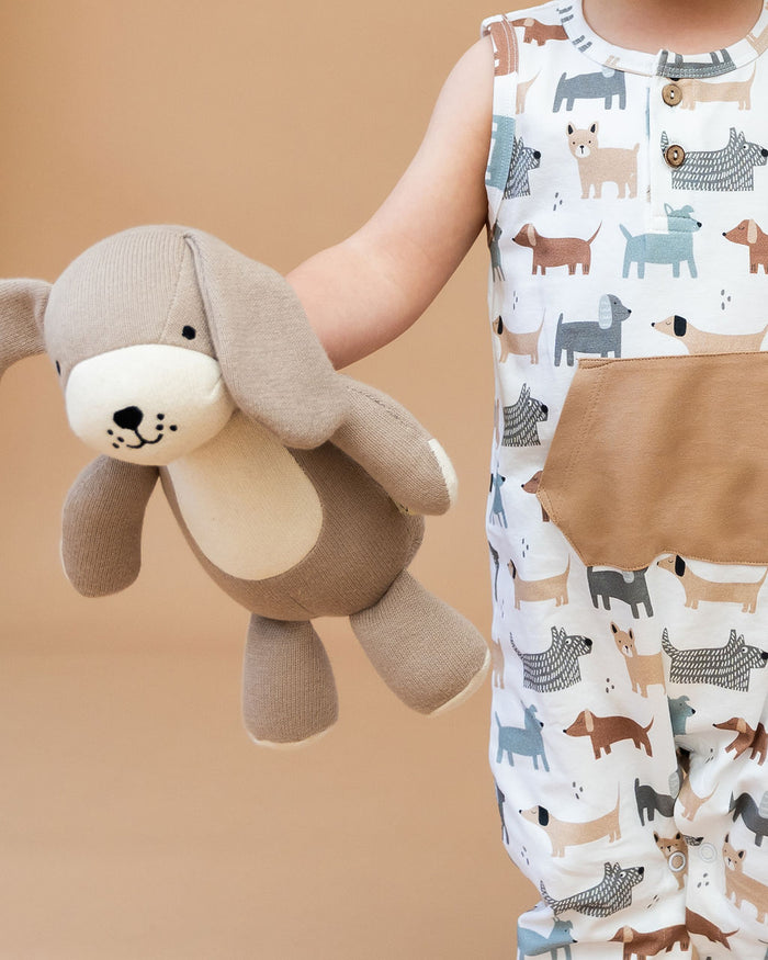 Rocky Lil Dog Knit Stuffed Animal Soft Baby Toy (Organic Cotton)