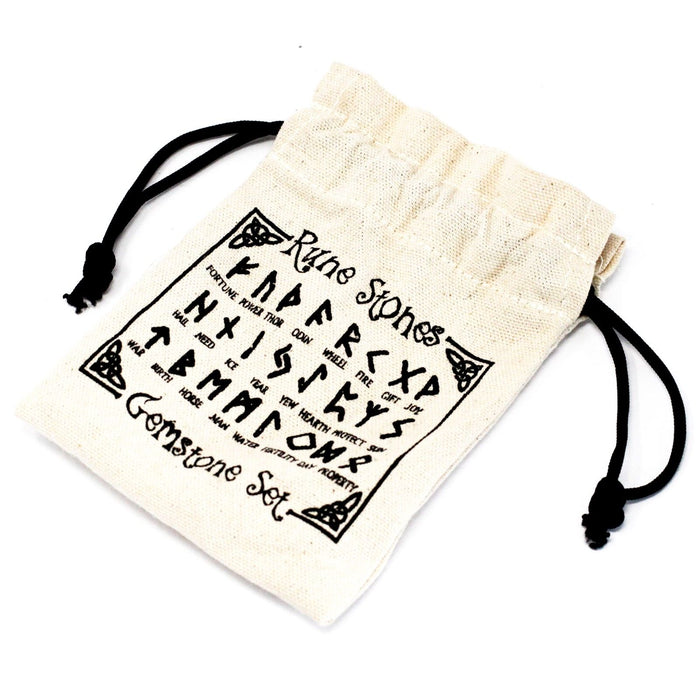 Runes Stone Set in Pouch  - Rose Quartz 🇬🇧